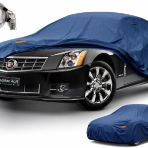 Custom Fit Car Cover for Cadillac XLR & XLR-V, Heavy Duty Waterproof All Weather Outdoor Protection, Breathable Full Exterior Cover with Vent, Rain Sun Snow UV Proof