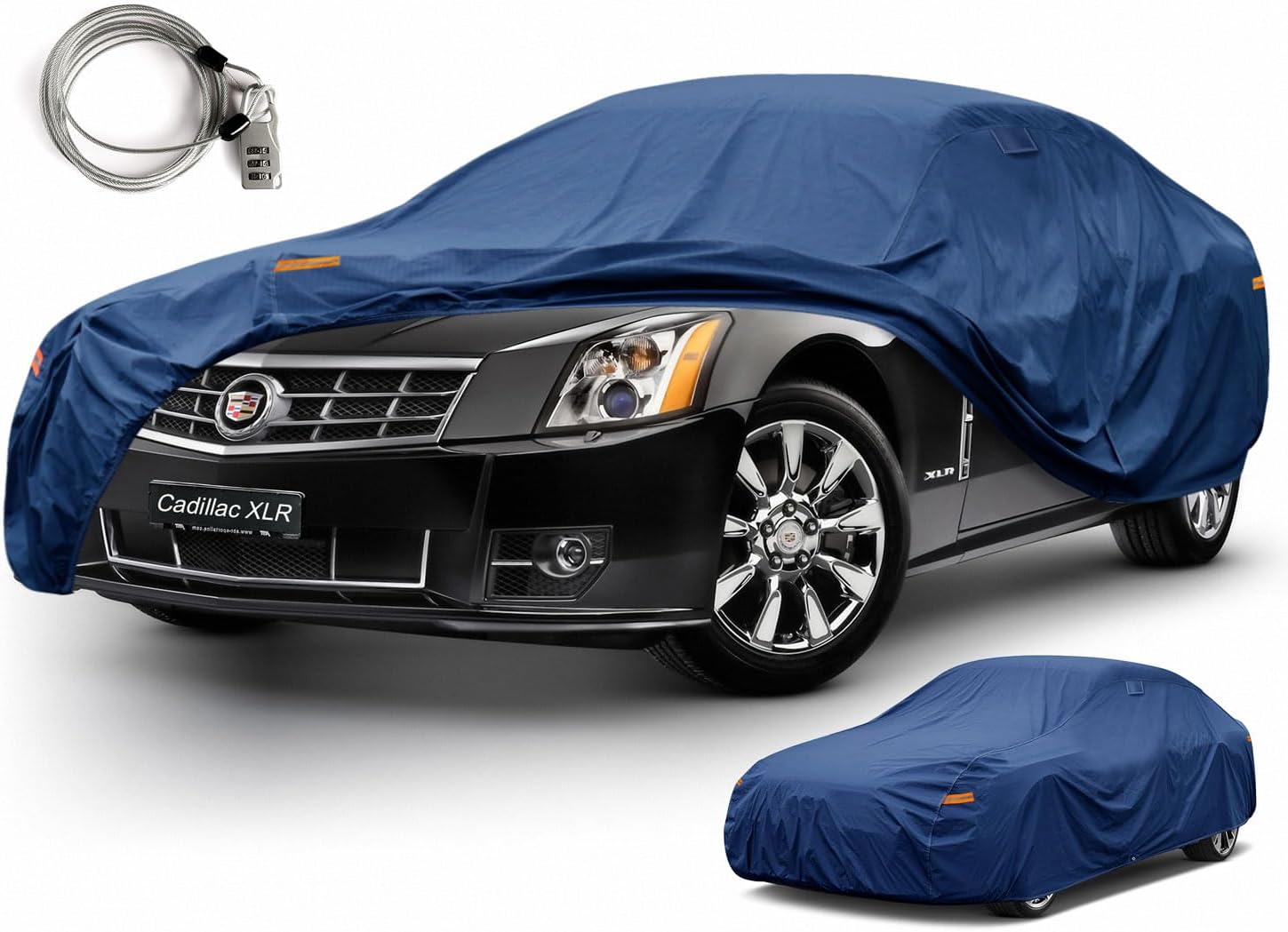 cadillac-xlr-car-cover-1 Custom Fit Car Cover for Cadillac XLR & XLR-V, Heavy Duty Waterproof All Weather Outdoor Protection, Breathable Full Exterior Cover with Vent, Rain Sun Snow UV Proof