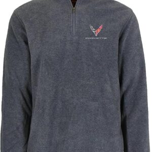 JH Design Men’s Chevy Corvette C8 Quarter Zip Fleece Sweatshirt 3 Colors